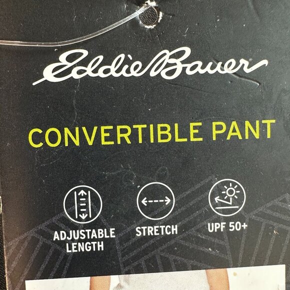 New Eddie Bauer Convertible Performance Pants Size 8 Grey Adjustable Length UPF - Picture 9 of 13
